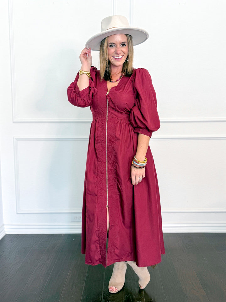 Regal Row Zip Front Maxi