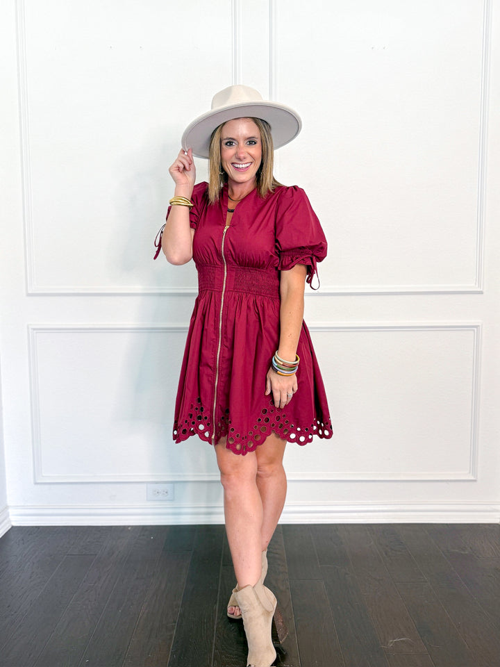 Rustic Charm Zip Front Dress