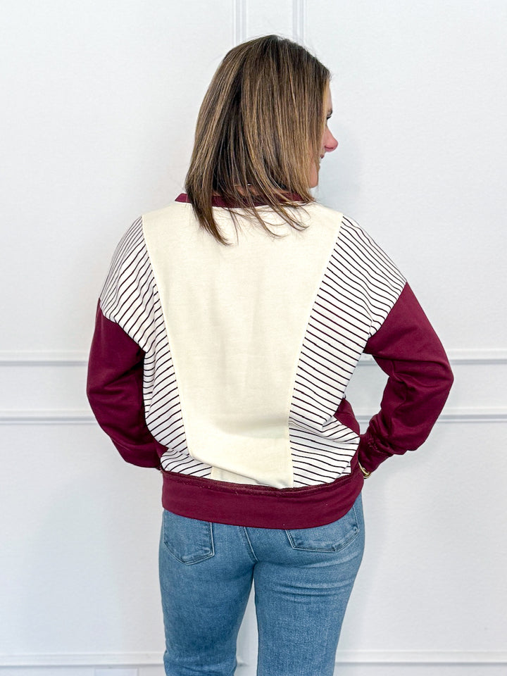 Penelope Pinstripe Pop Sweater