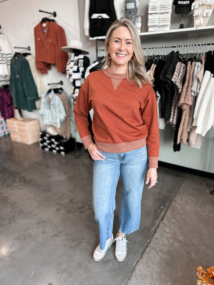 FINAL SALE - Rustic Ribbed Crewneck
