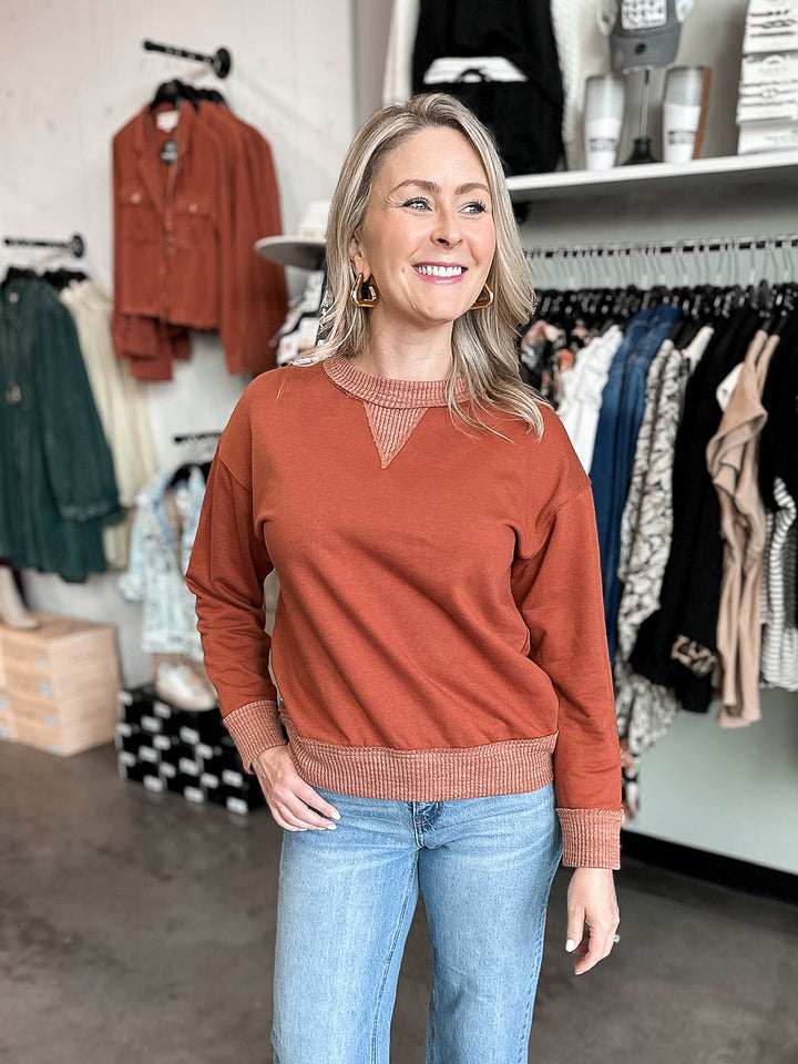 FINAL SALE - Rustic Ribbed Crewneck