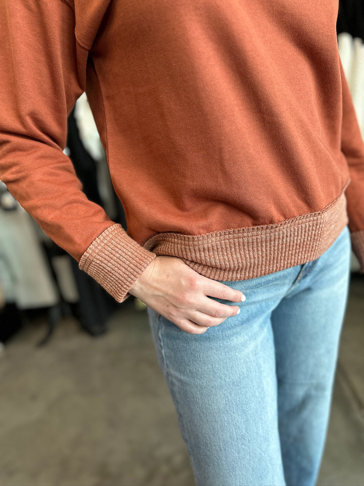 FINAL SALE - Rustic Ribbed Crewneck