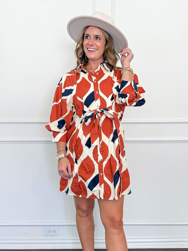 Autumn Petals Shirt Dress