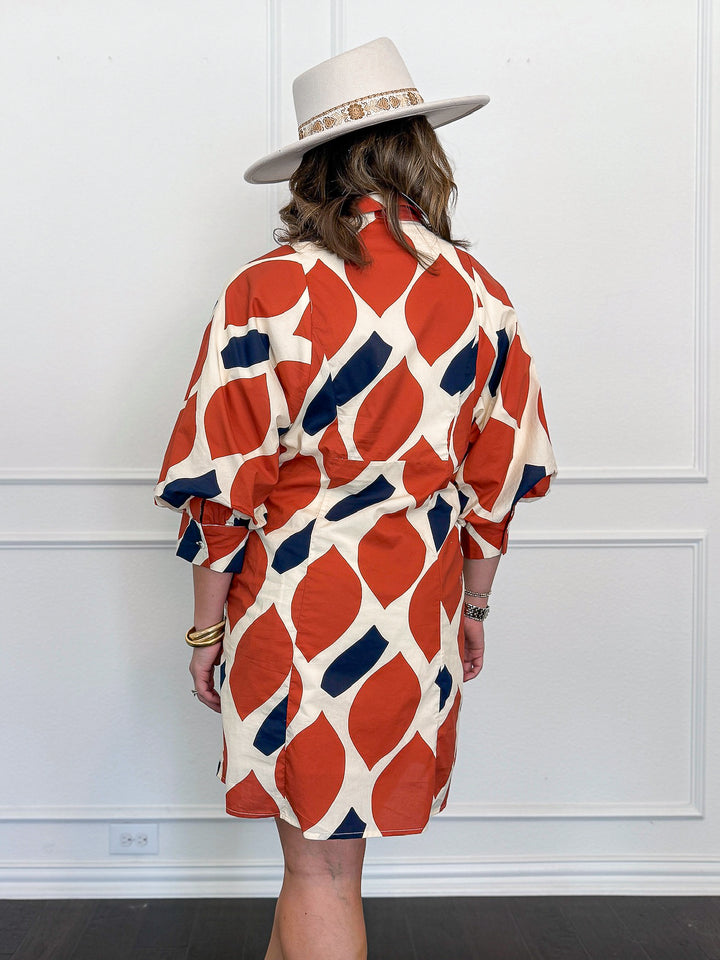 Autumn Petals Shirt Dress