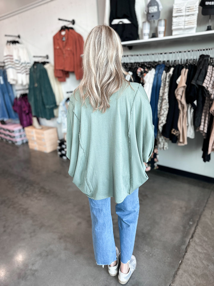 Darcy Dolman Exposed Hem Sweater