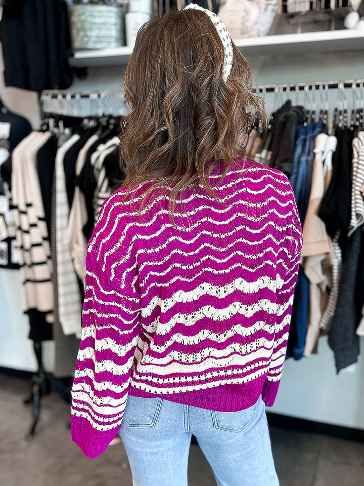 Open Knit Chev Sweater