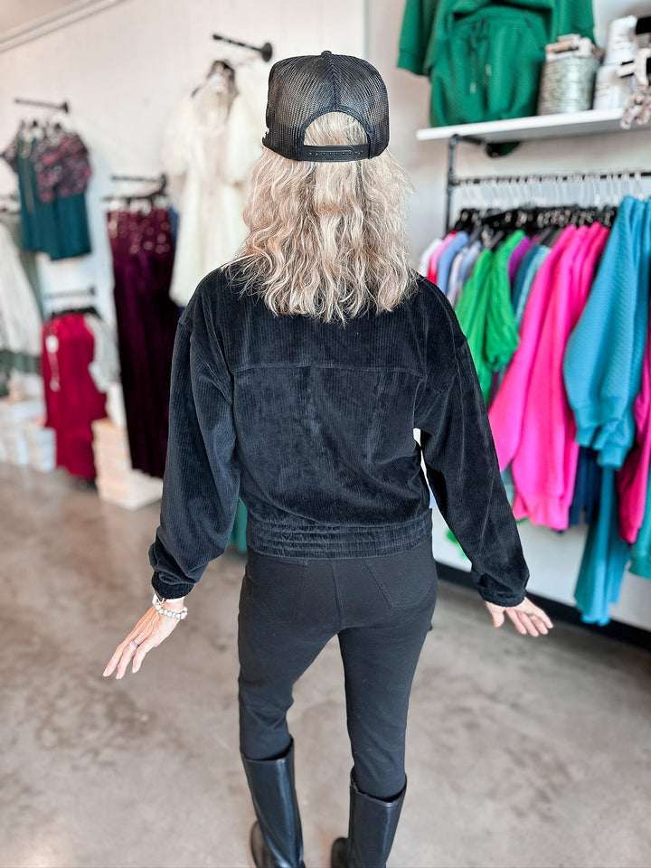 FINAL SALE - Corduroy Mock Neck Jacket