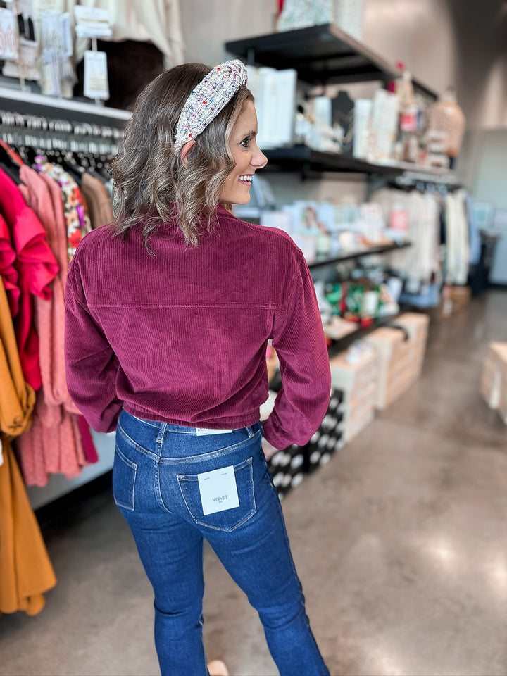 FINAL SALE - Corduroy Mock Neck Jacket