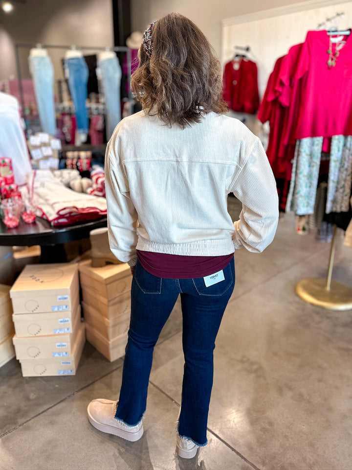 FINAL SALE - Corduroy Mock Neck Jacket