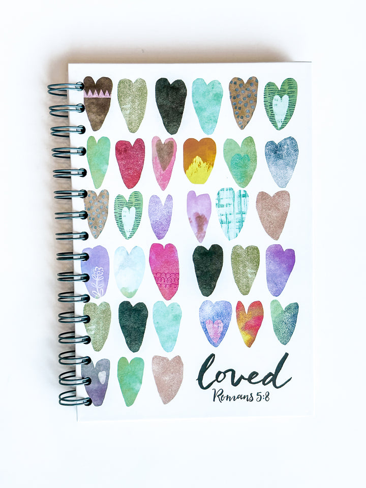 Loved Rainbow Heart Spiral Notebook