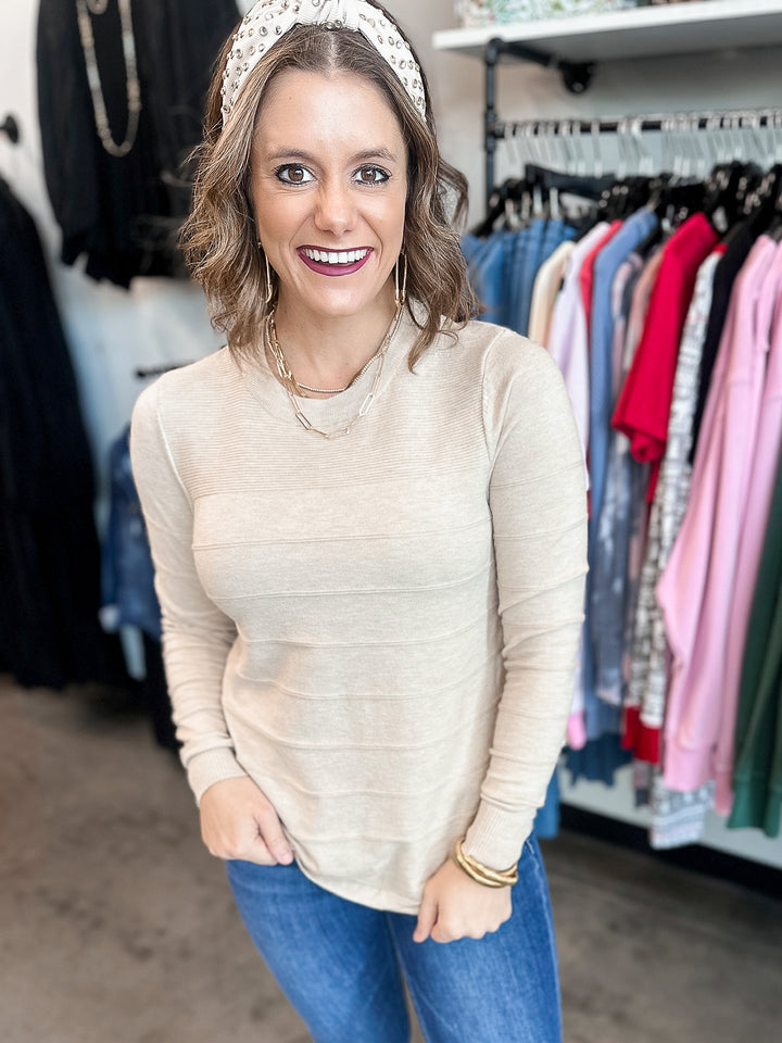 Olivia Long Sleeve Oatmeal Sweater