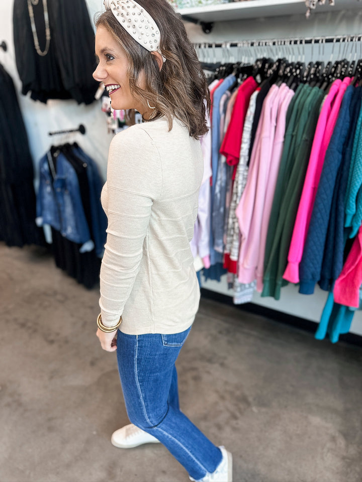 Olivia Long Sleeve Oatmeal Sweater
