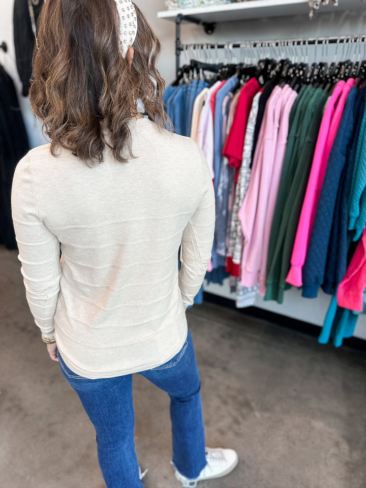 Olivia Long Sleeve Oatmeal Sweater