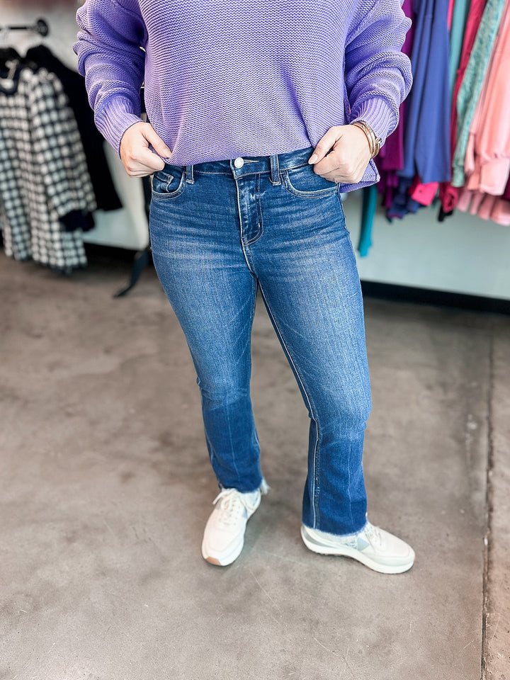 Vervet High Rise Raw Step Hem Kick Flare