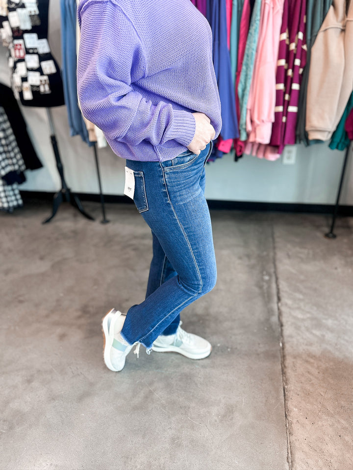 Vervet High Rise Raw Step Hem Kick Flare