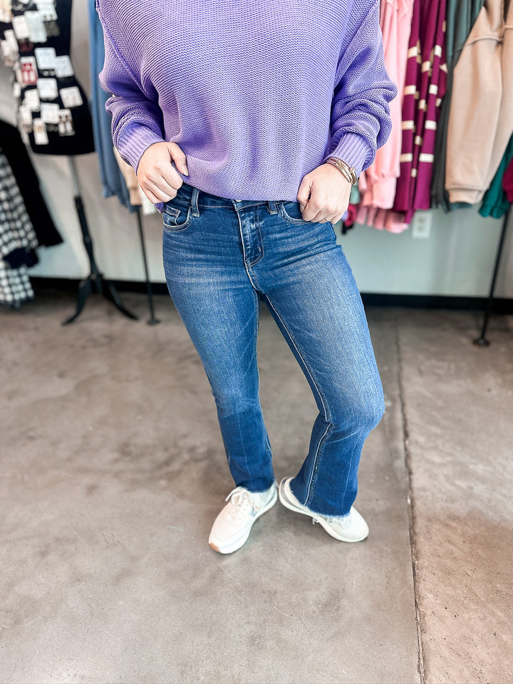 Vervet High Rise Raw Step Hem Kick Flare