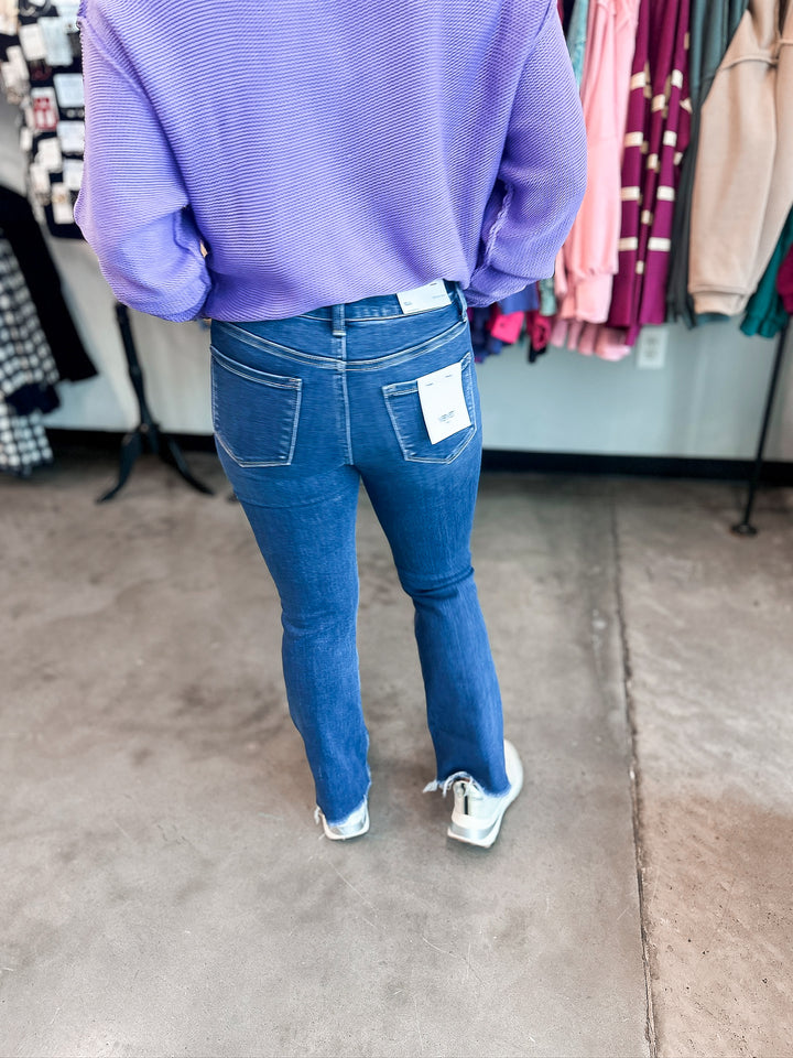 Vervet High Rise Raw Step Hem Kick Flare