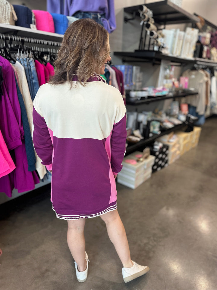 Creamy Plum Zip Dress