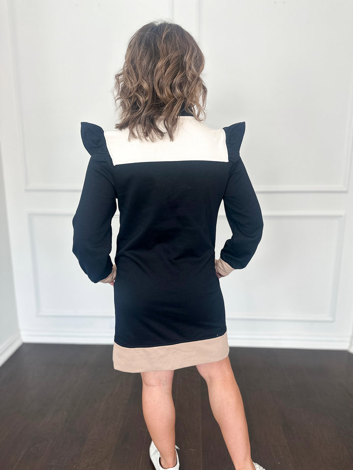 Effortless Snap & Ruffle Dress