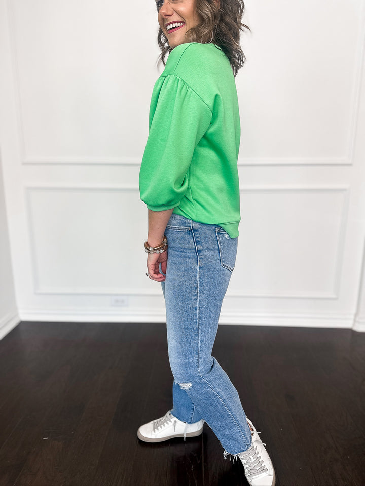 Vervet High Rise Straight Distress Hem