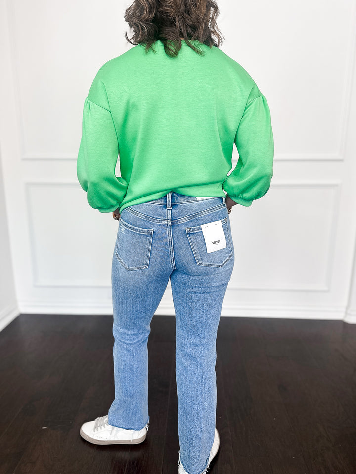 Vervet High Rise Straight Distress Hem