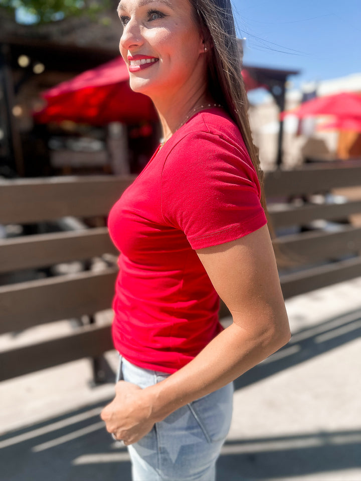 Jane Classic Fitted V Neck