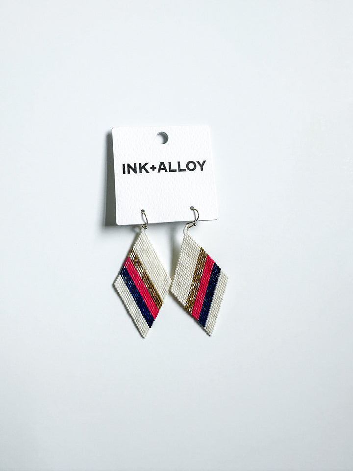 Frida Angled Stripe Beaded Earring