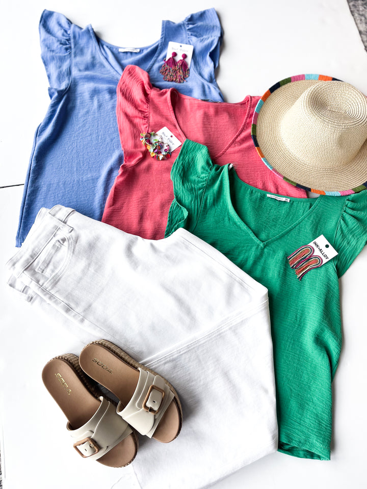 Breezy Ruffle Sleeve Blouse