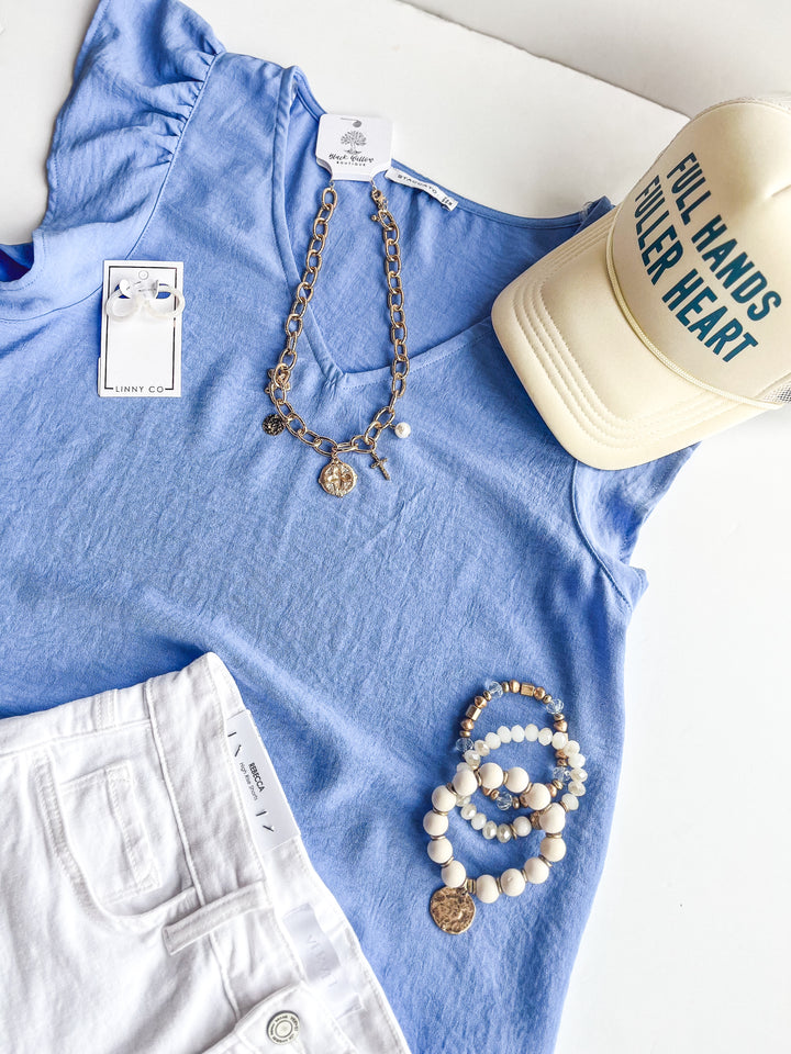 Breezy Ruffle Sleeve Blouse