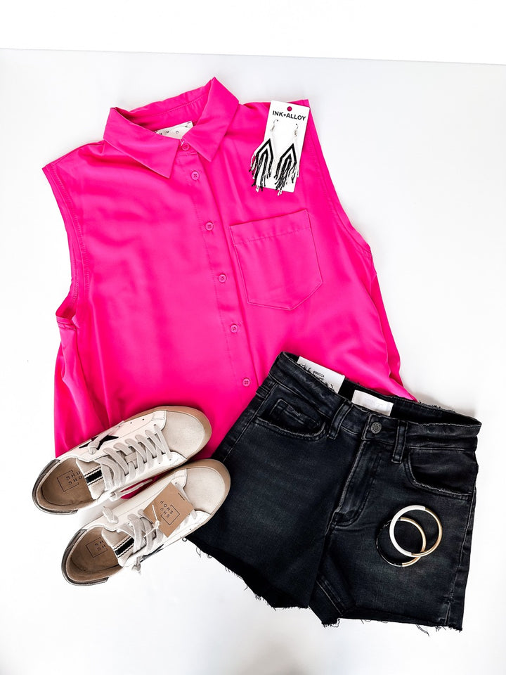 Christy Crop Button Up