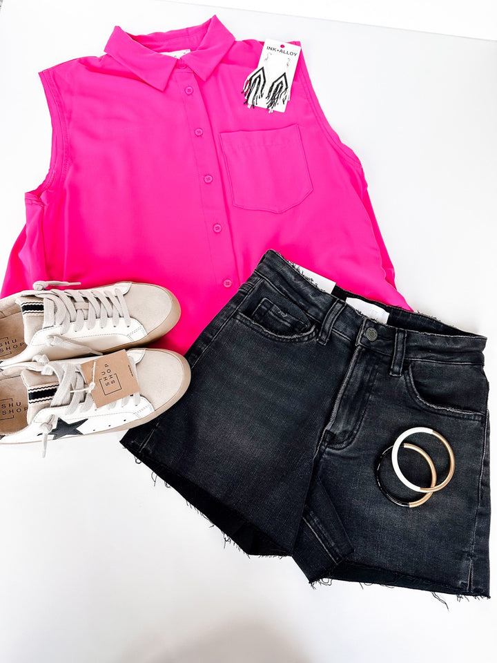 Christy Crop Button Up