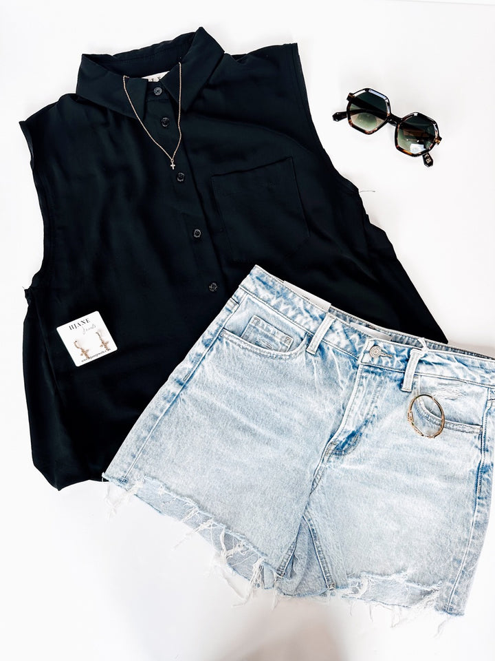 Christy Crop Button Up