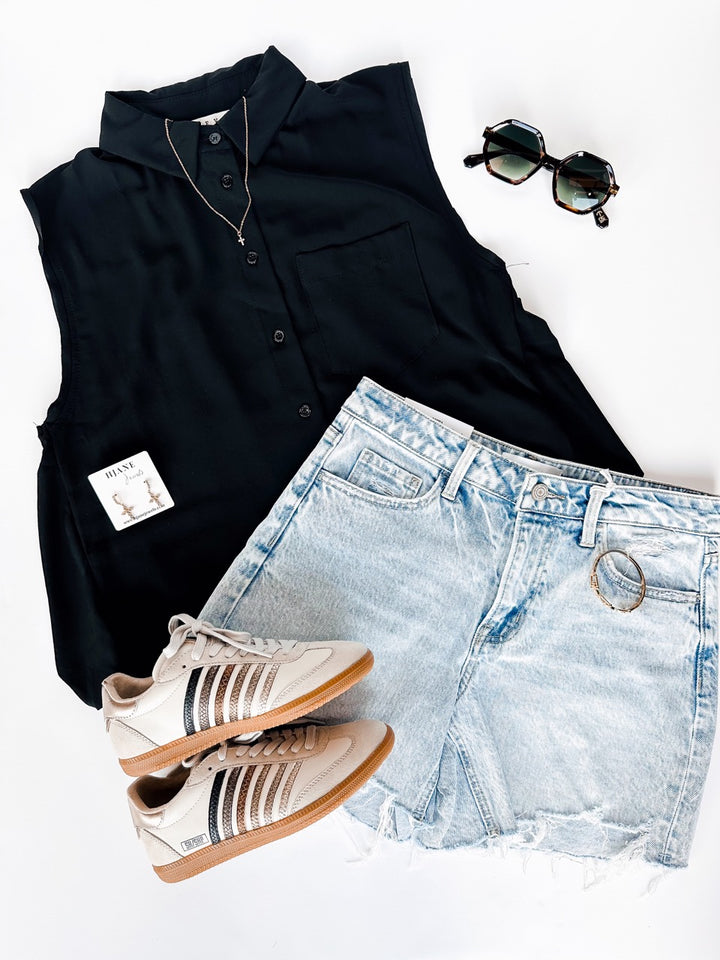 Christy Crop Button Up