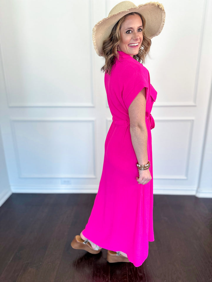 Simply Cinched Button Front Maxi