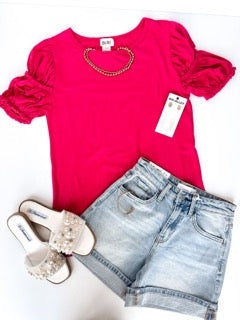 Elastic & Fantastic Bubble Sleeve Top
