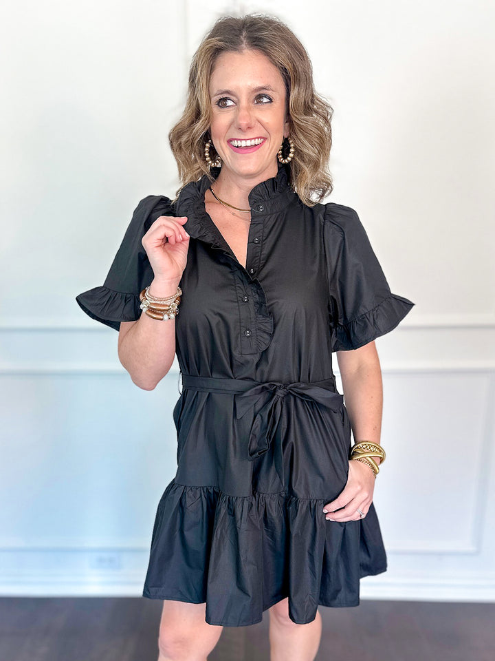 Whimsical Ruffle Tie Dress