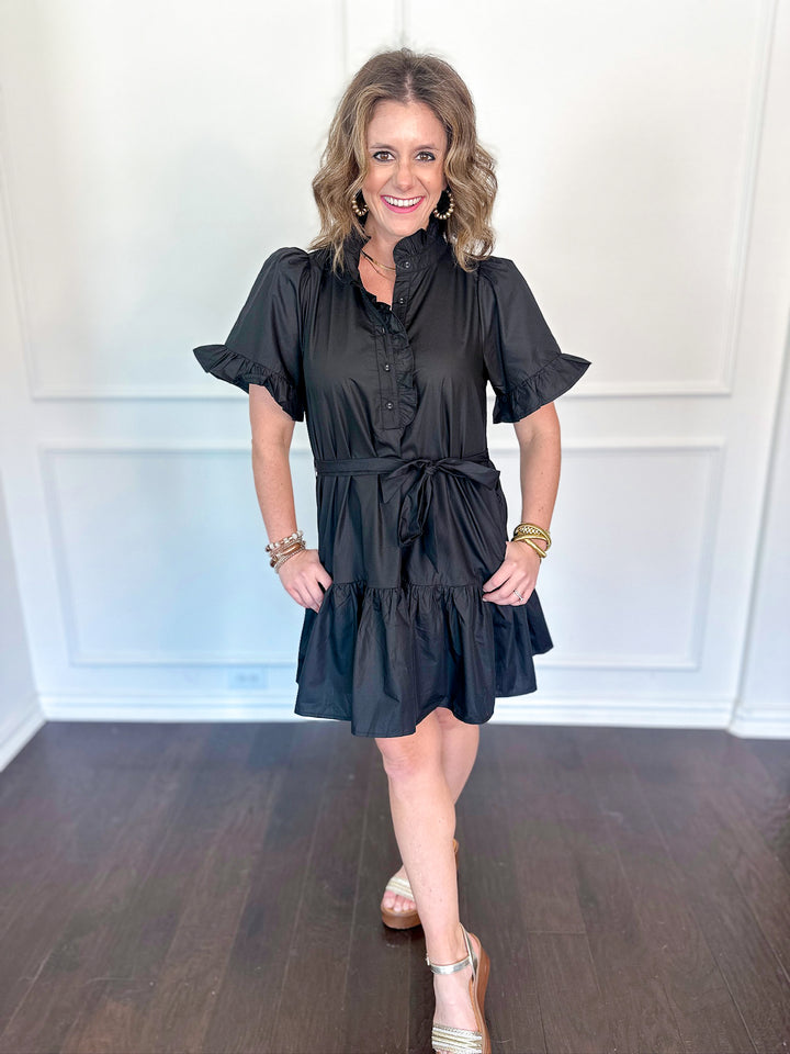 Whimsical Ruffle Tie Dress