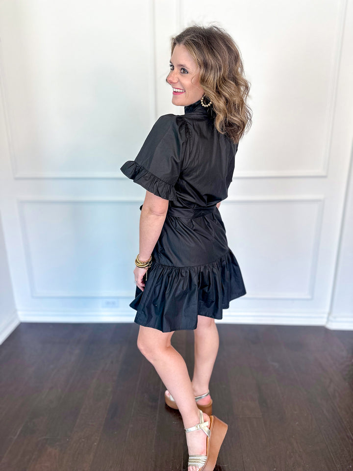 Whimsical Ruffle Tie Dress