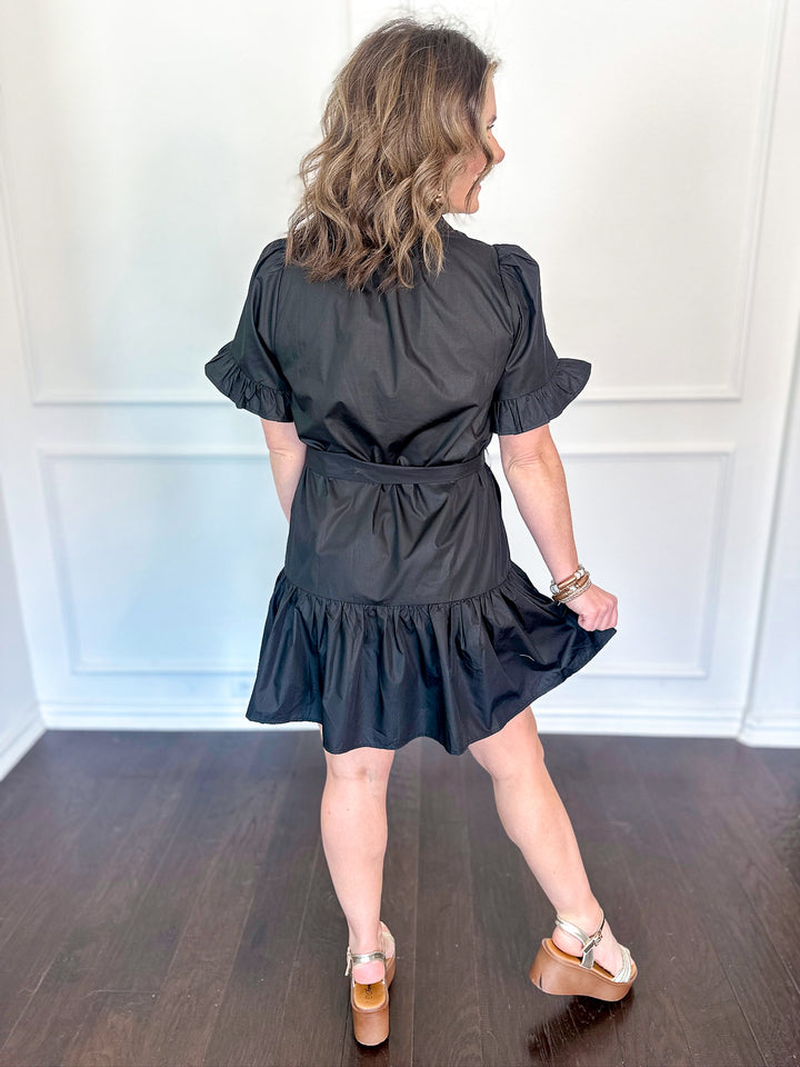 Whimsical Ruffle Tie Dress