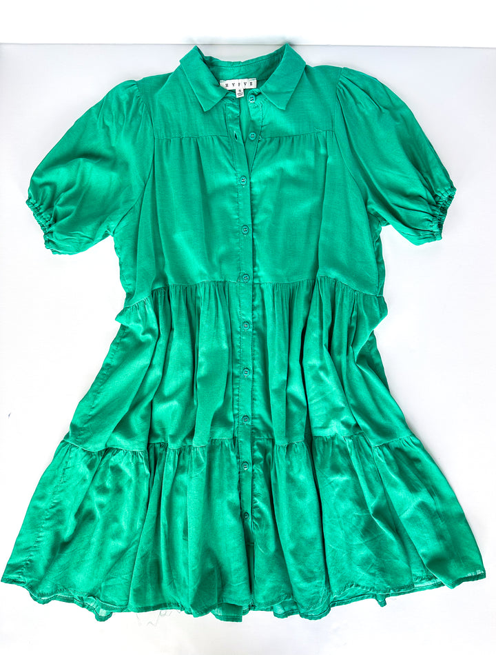 Flouncy Button Dress