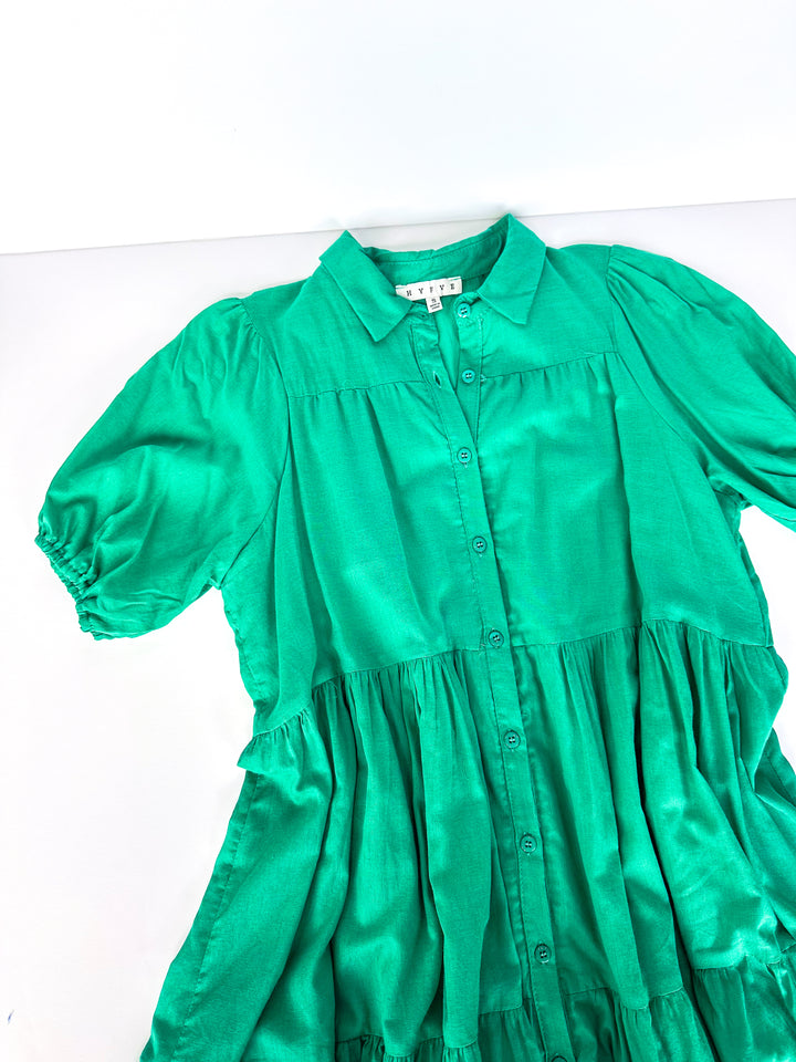 Flouncy Button Dress