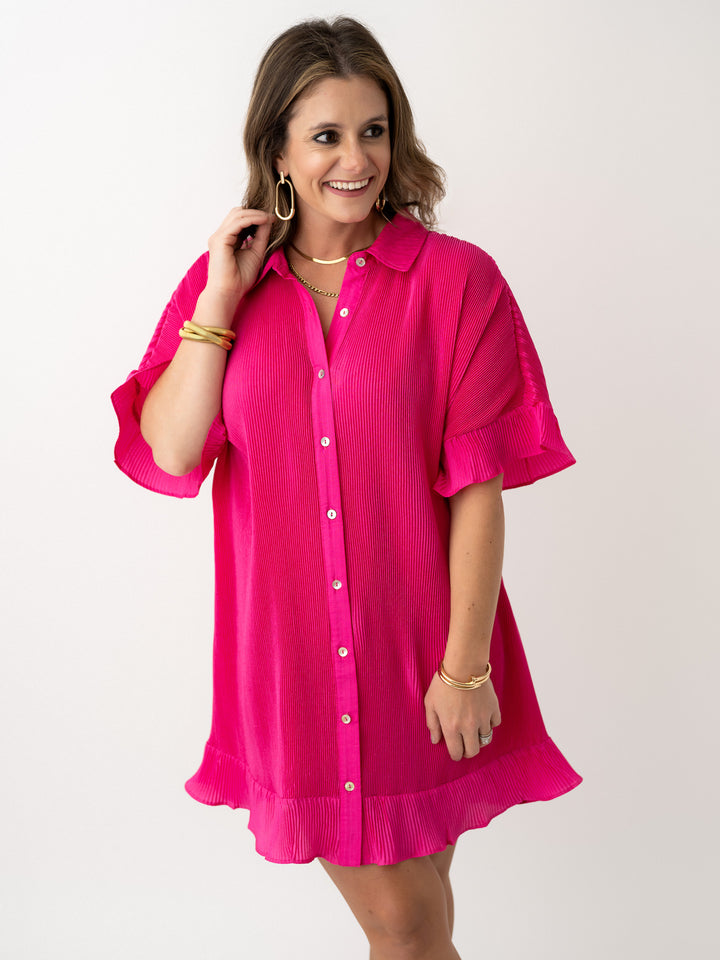 Rachel Ruffle Ribbed Dress