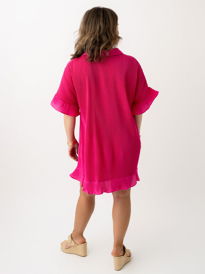 Rachel Ruffle Ribbed Dress