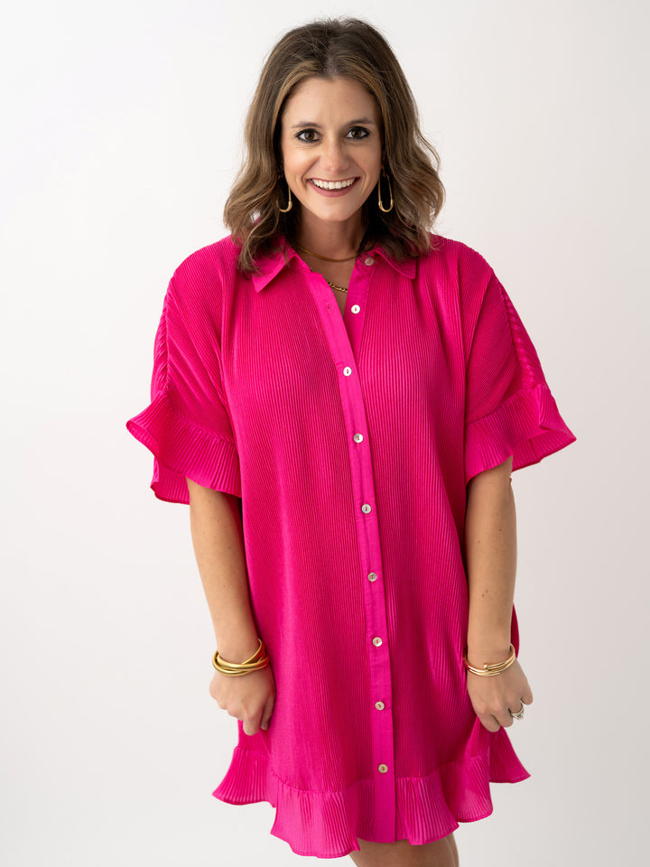 Rachel Ruffle Ribbed Dress