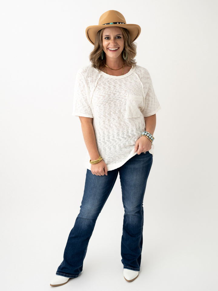 Tiffany Textured Pocket Top