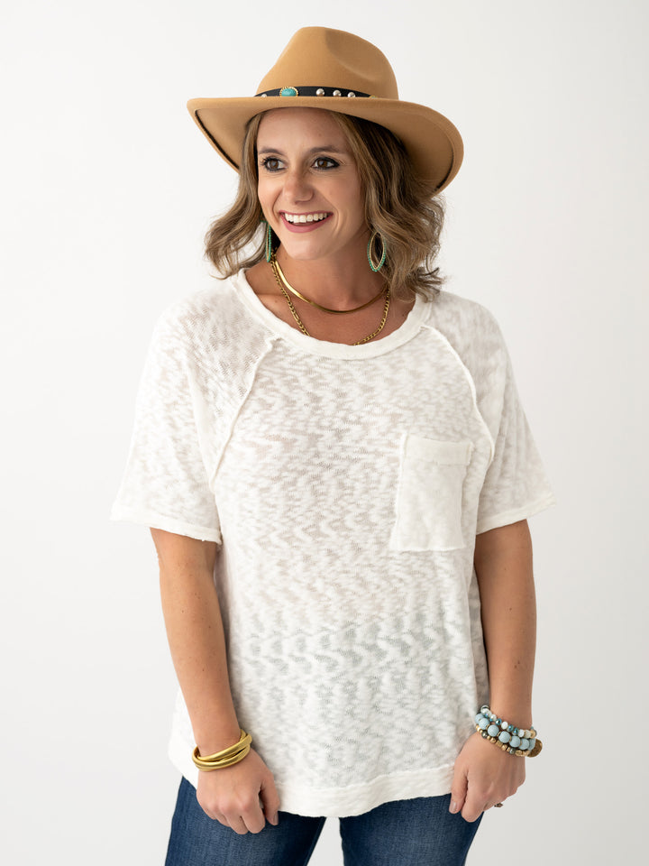 Tiffany Textured Pocket Top