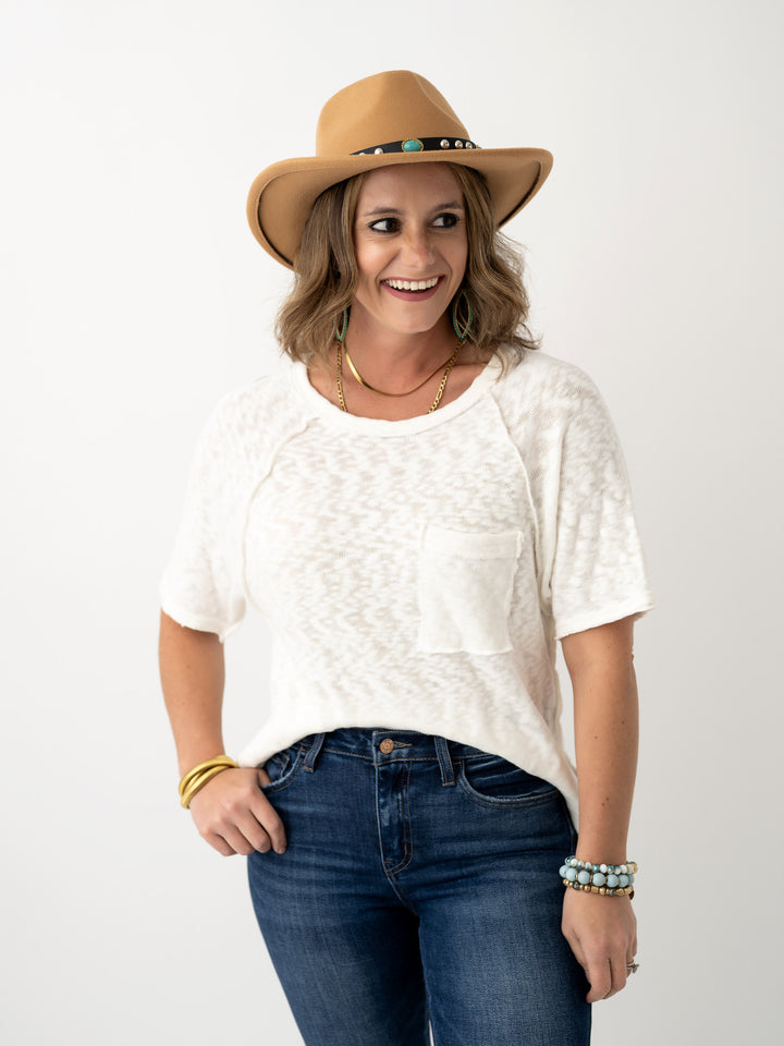 Tiffany Textured Pocket Top