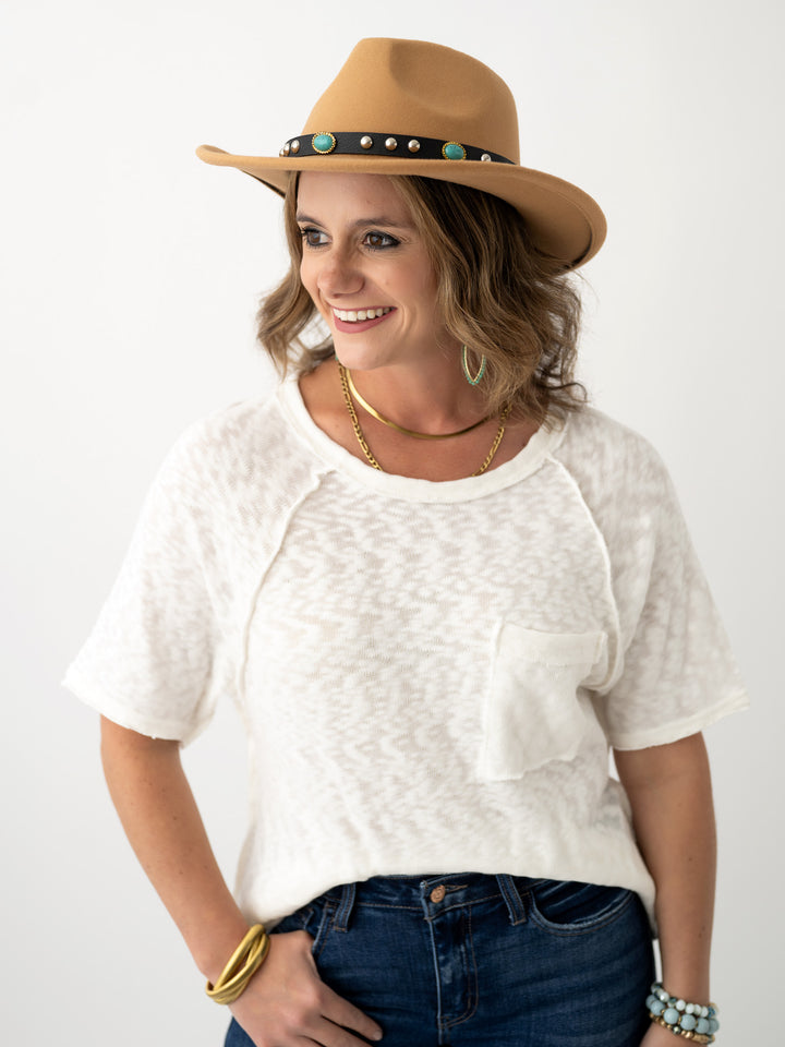 Tiffany Textured Pocket Top