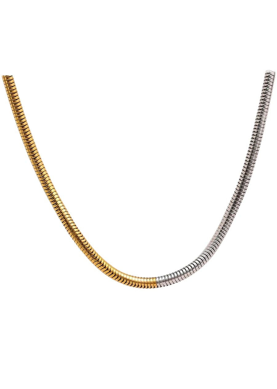 Two Tone Herringbone Necklace