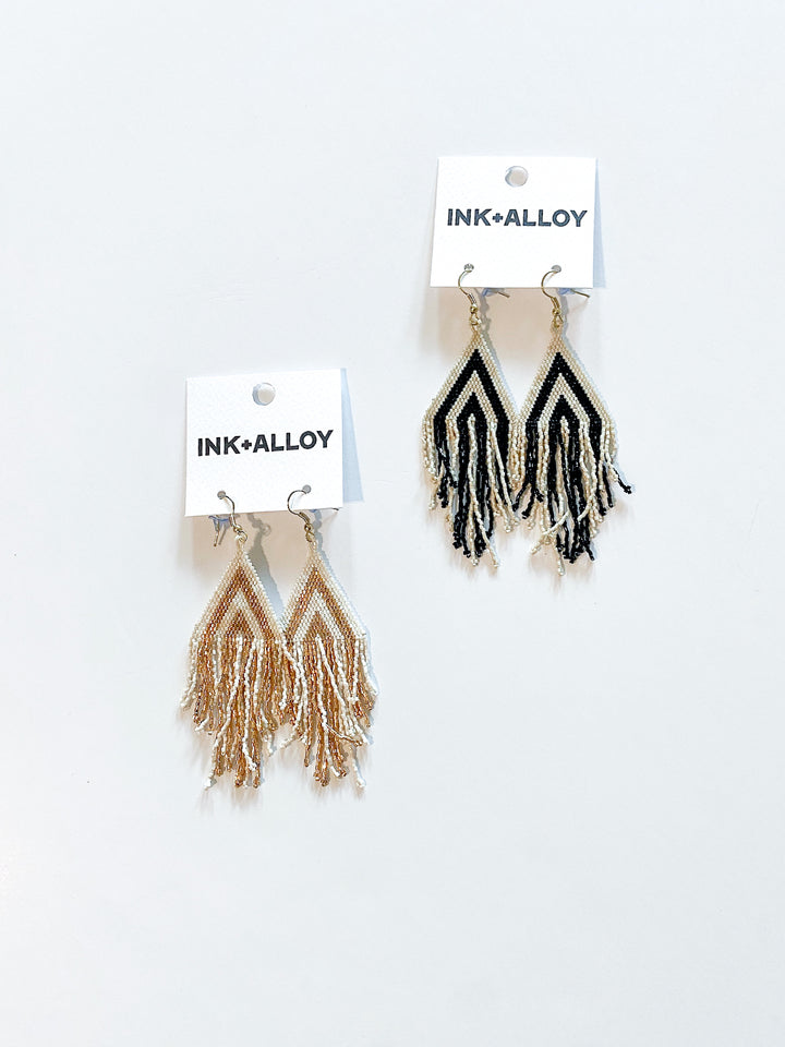 Haley Stripe Haley Earring with Fringe - Ink + Alloy
